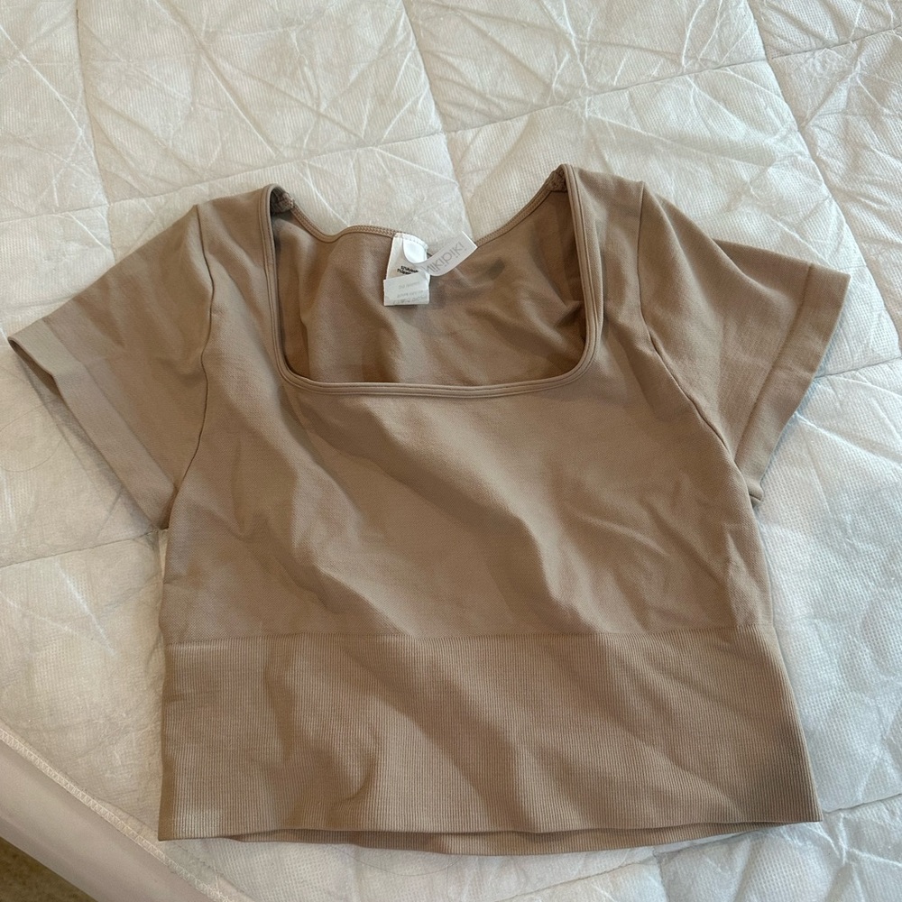 Square Neck Tan Women's Top
